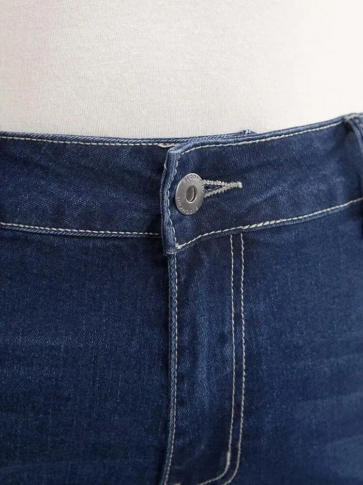 4 Pack Very Stretchy High Rise Dark Wash Denim Shorts