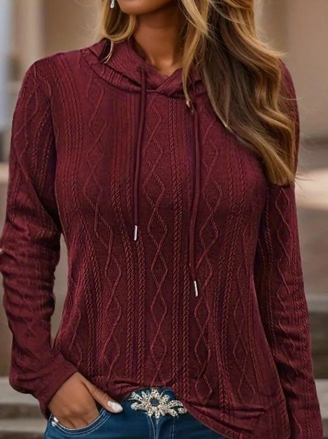 Women's Hoodie Sweatshirt Elegant Fashion Plain Work Dailywear Casual Hooded Long Sleeve Black Pink Red Gray Fall Winter