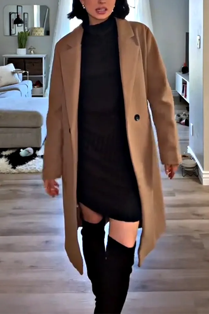 Women's solid color casual coat