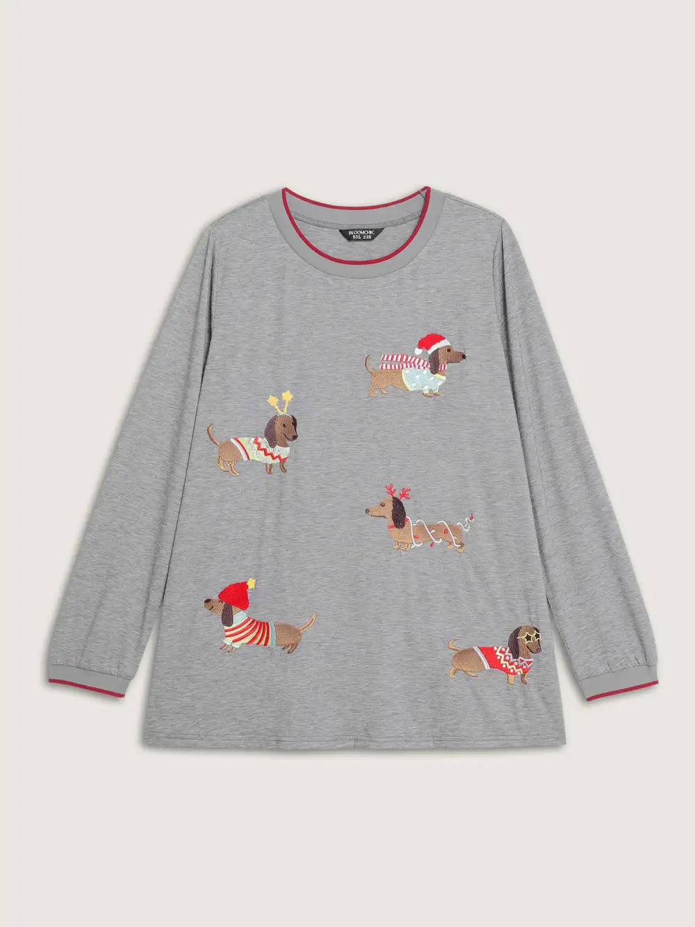 Supersoft Puppy Embroidery Contrast T-Shirt