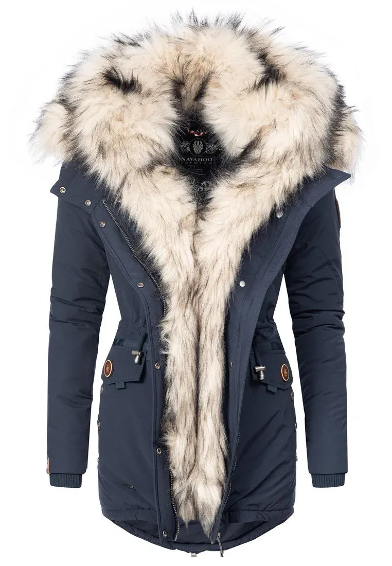 Ladies Winter Thicken Windproof Parka Pink
