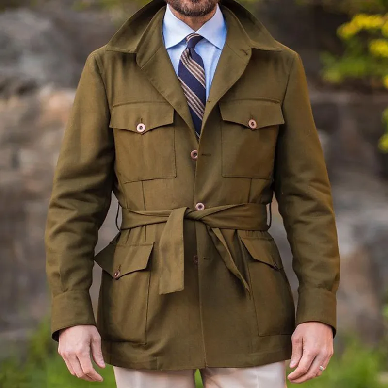 Men's Mid-Length Slim Fit Thin Large Size Windbreaker Casual Coat