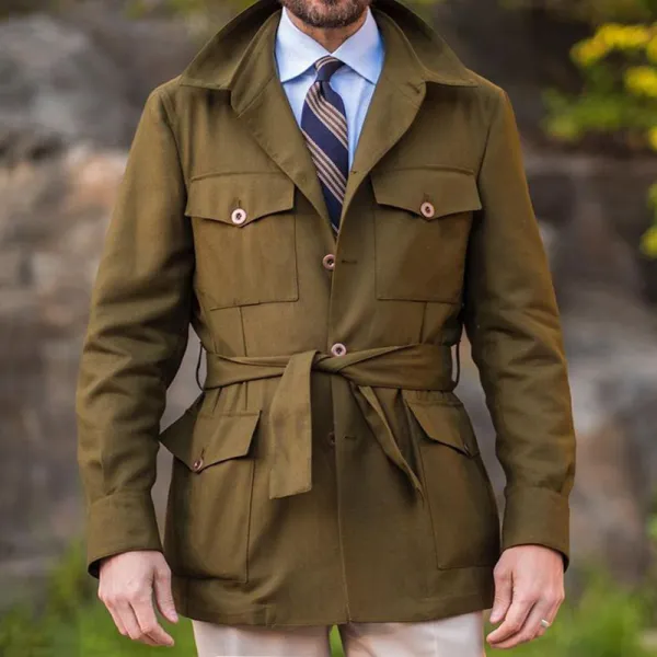 Men's Mid-Length Slim Fit Thin Large Size Windbreaker Casual Coat