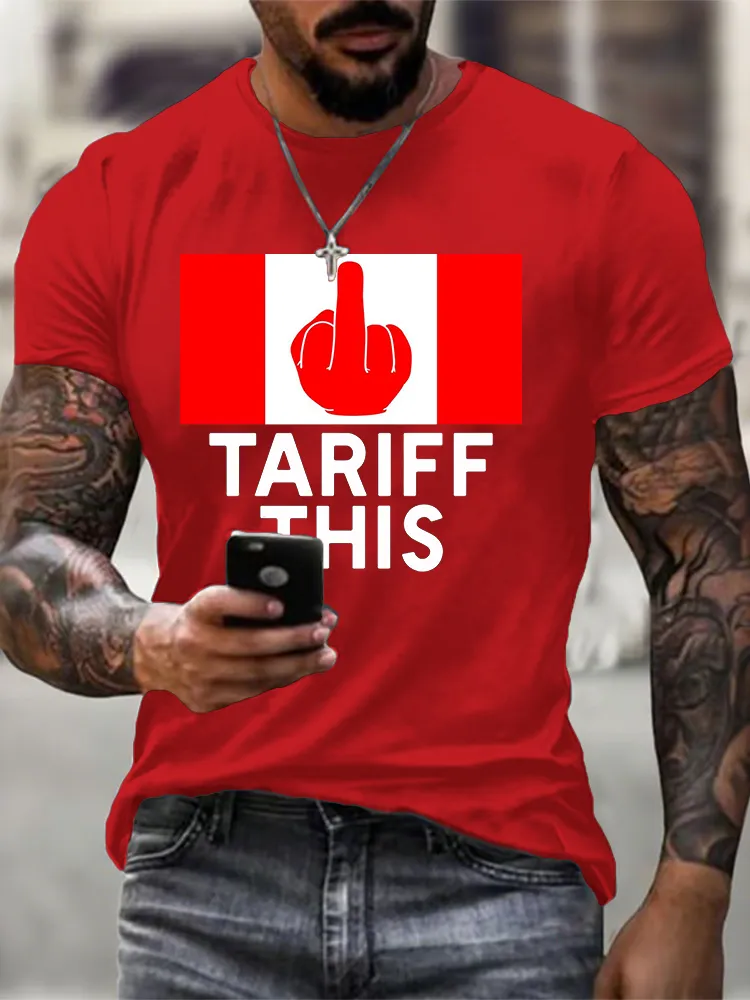 Men'S Short Sleeve Crew Neck Cotton Print T-Shirt