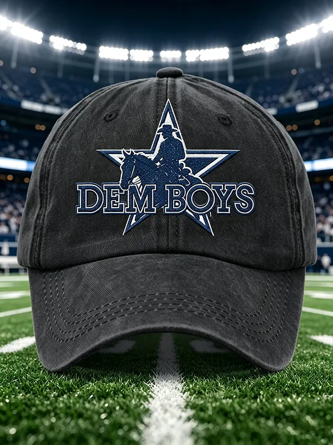Unisex Football Print Washed Duckbill Cap