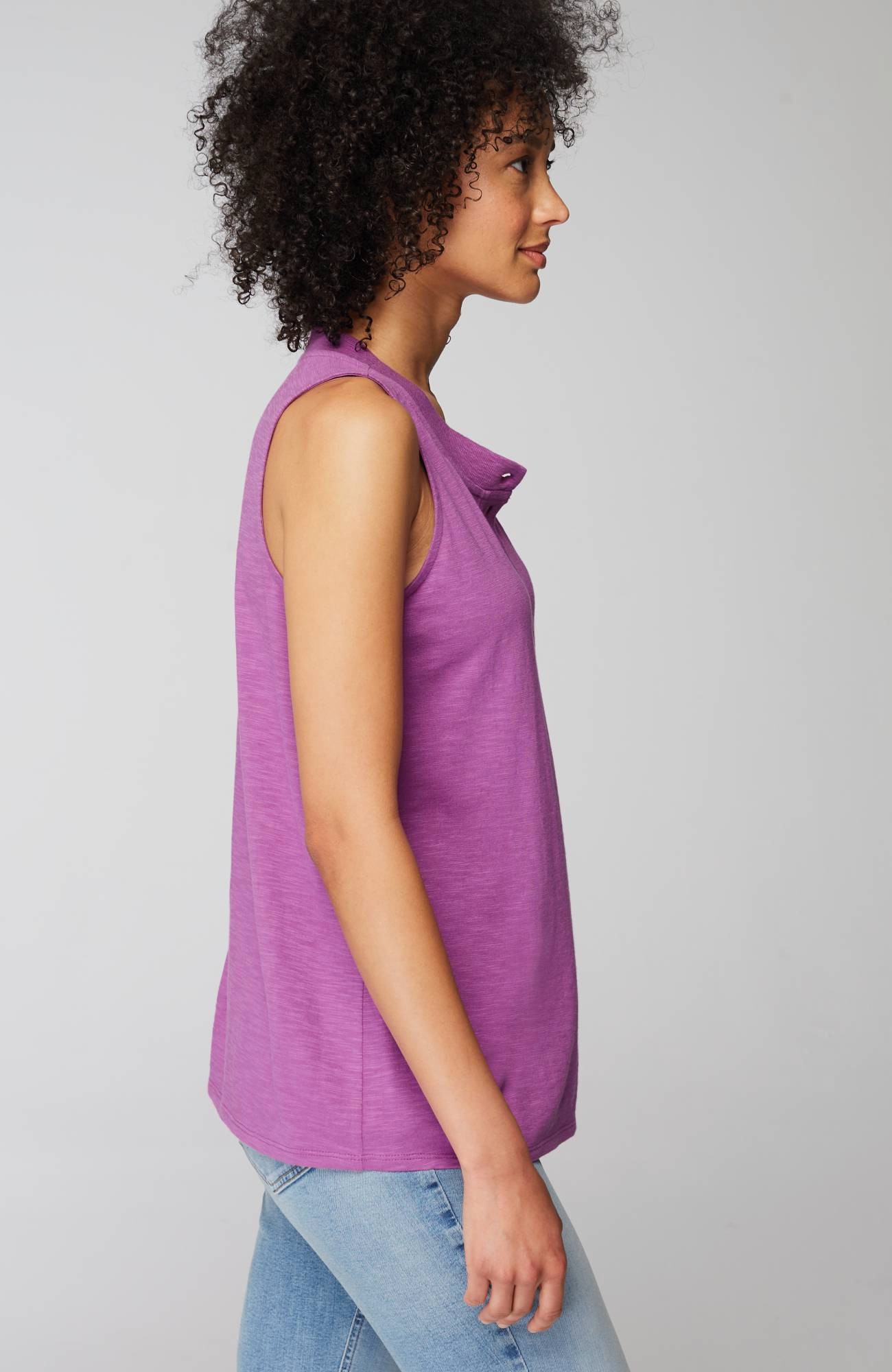 Rib-Trim Henley Tank