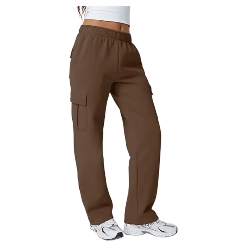 Womens Baggy Elastic Waist Sweatpants Casual Fleece Long Pants