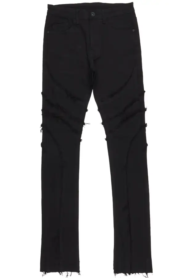 Sagan Black Stacked Flare Jean