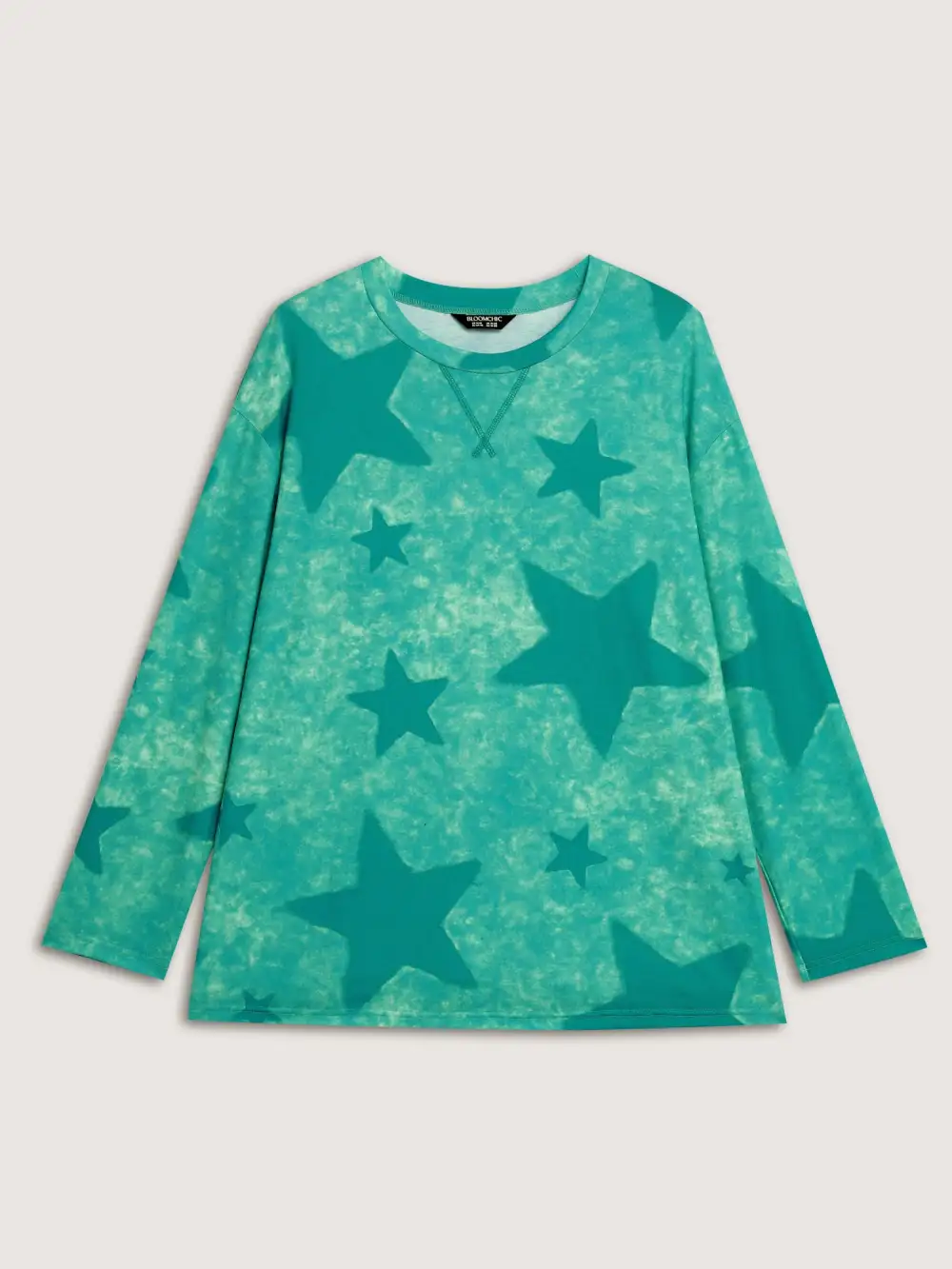 Color Gradient Star Print Relaxed-Fit T-Shirt
