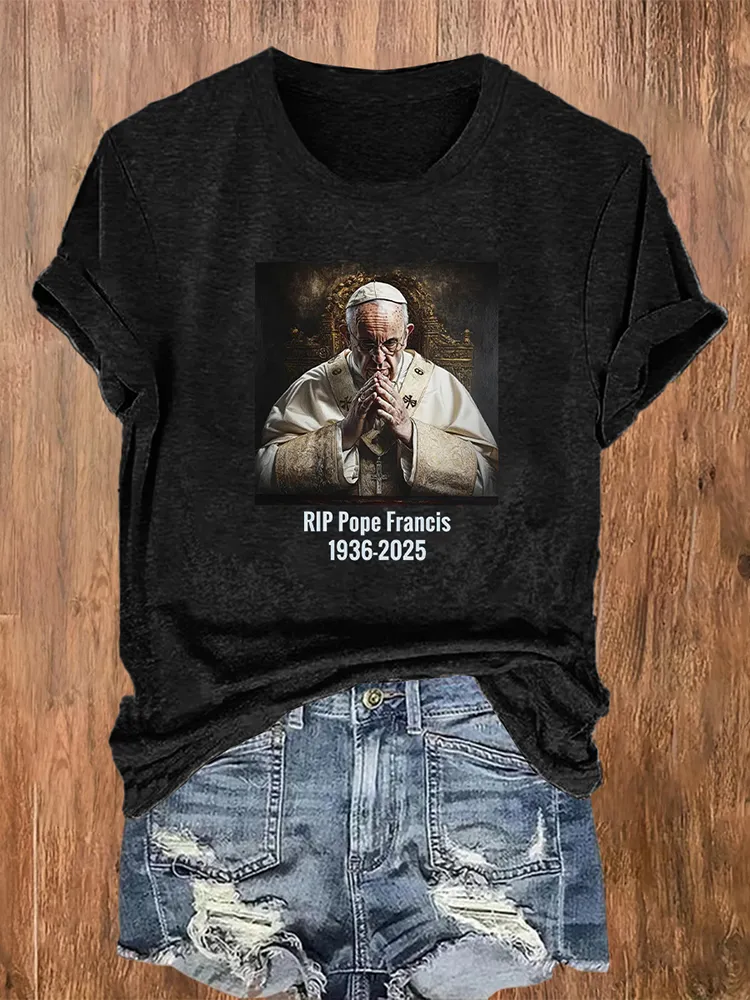 Women's Rip 1936-2025 Print Short Sleeve Round Neck Cotton T-Shirt