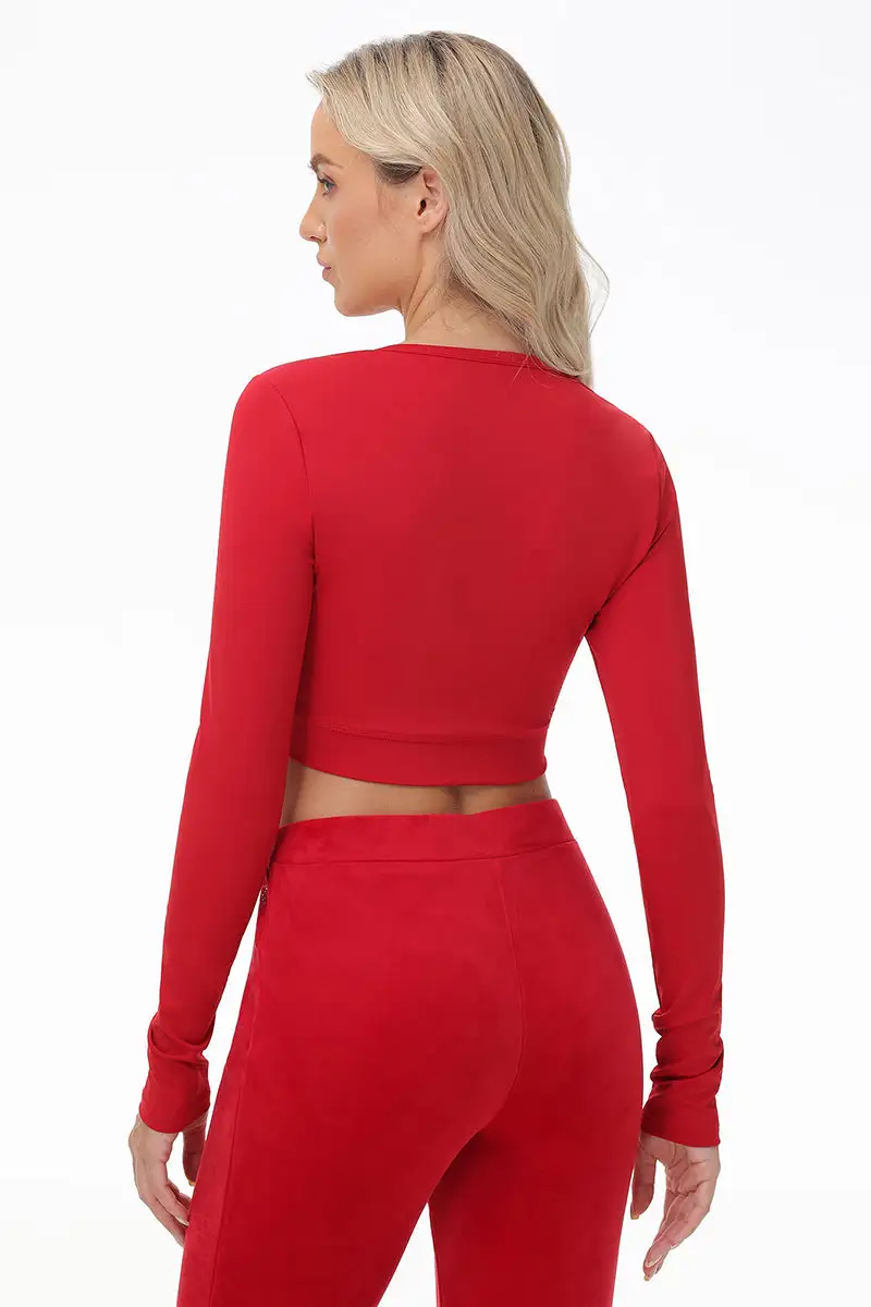 Small Bling Knit Cropped Long Sleeve Baby Tee