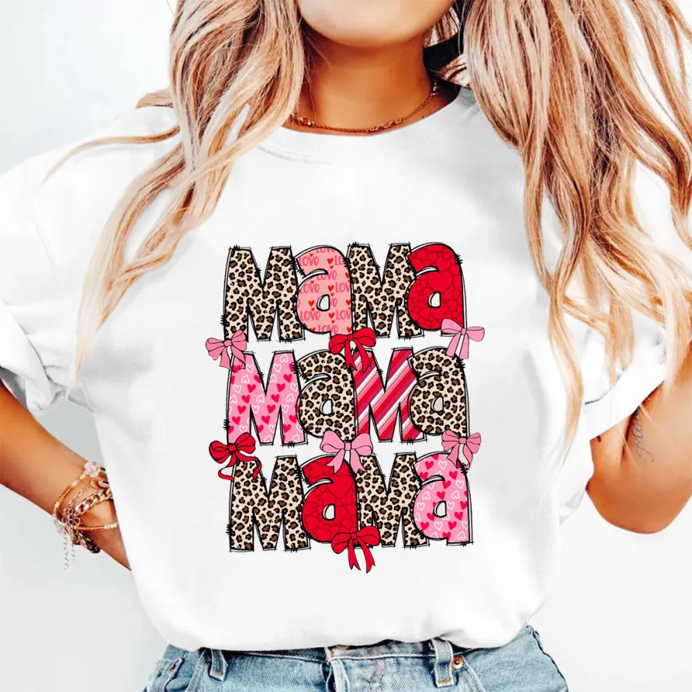 Mom Life Print Round Neck Short Sleeve T-Shirt