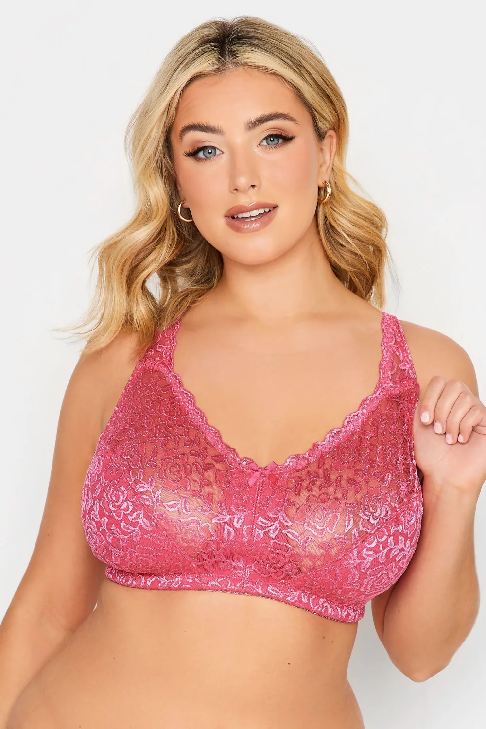 YOURS Curve Green Hi Shine Lace Non-Padded Non-Wired Full Cup Bra