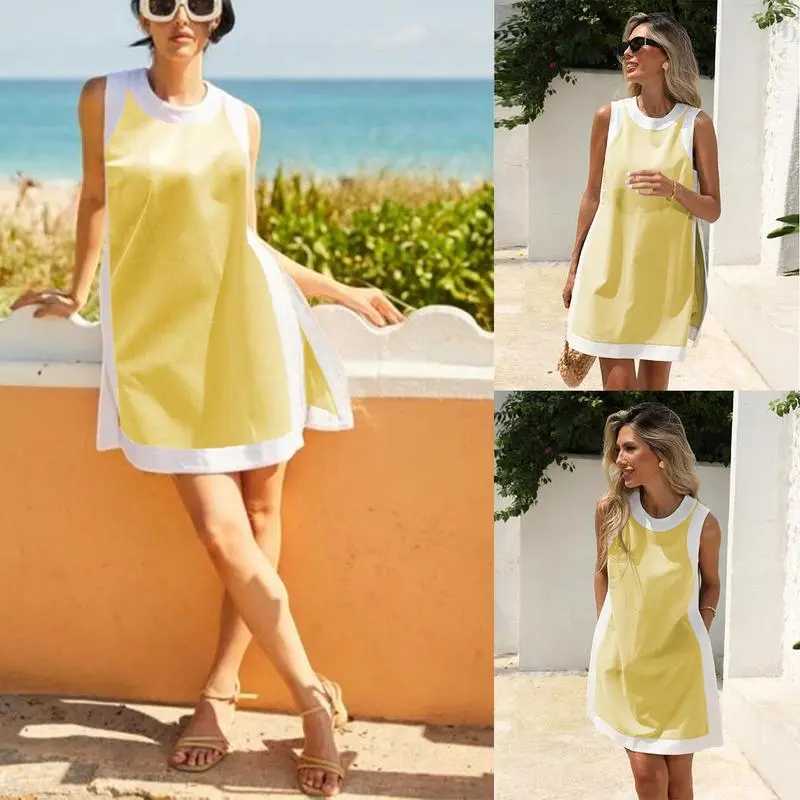 Women’s 2-Piece Color Block Lounge Set – Short Sleeve Top & Pocket Shorts