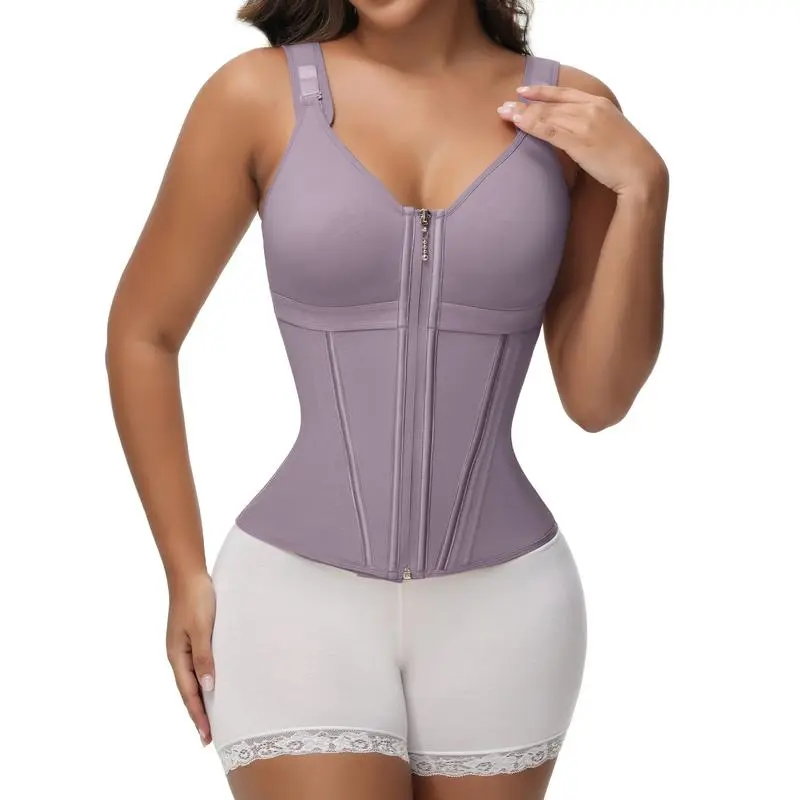 Women's Tummy Control Shapewear with Bra & Adjustable Straps – Waist Slimming Workout Girdle