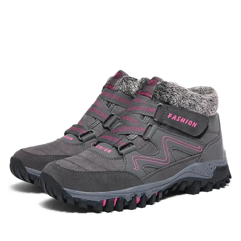 Cilool Plush Waterproof Women Snow Boots  Work Safety Rubber Shoes