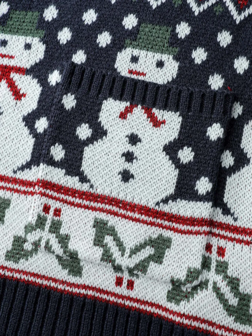 Snowman Holiday Jacquard Pockets Knit Cardigan