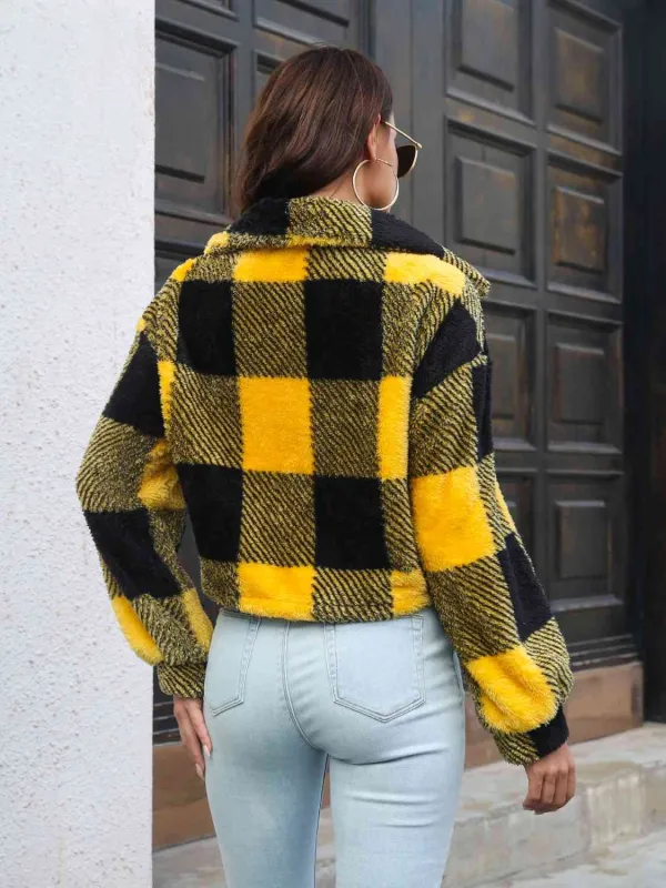 Bumblebee Plaid Buttoned Jacket