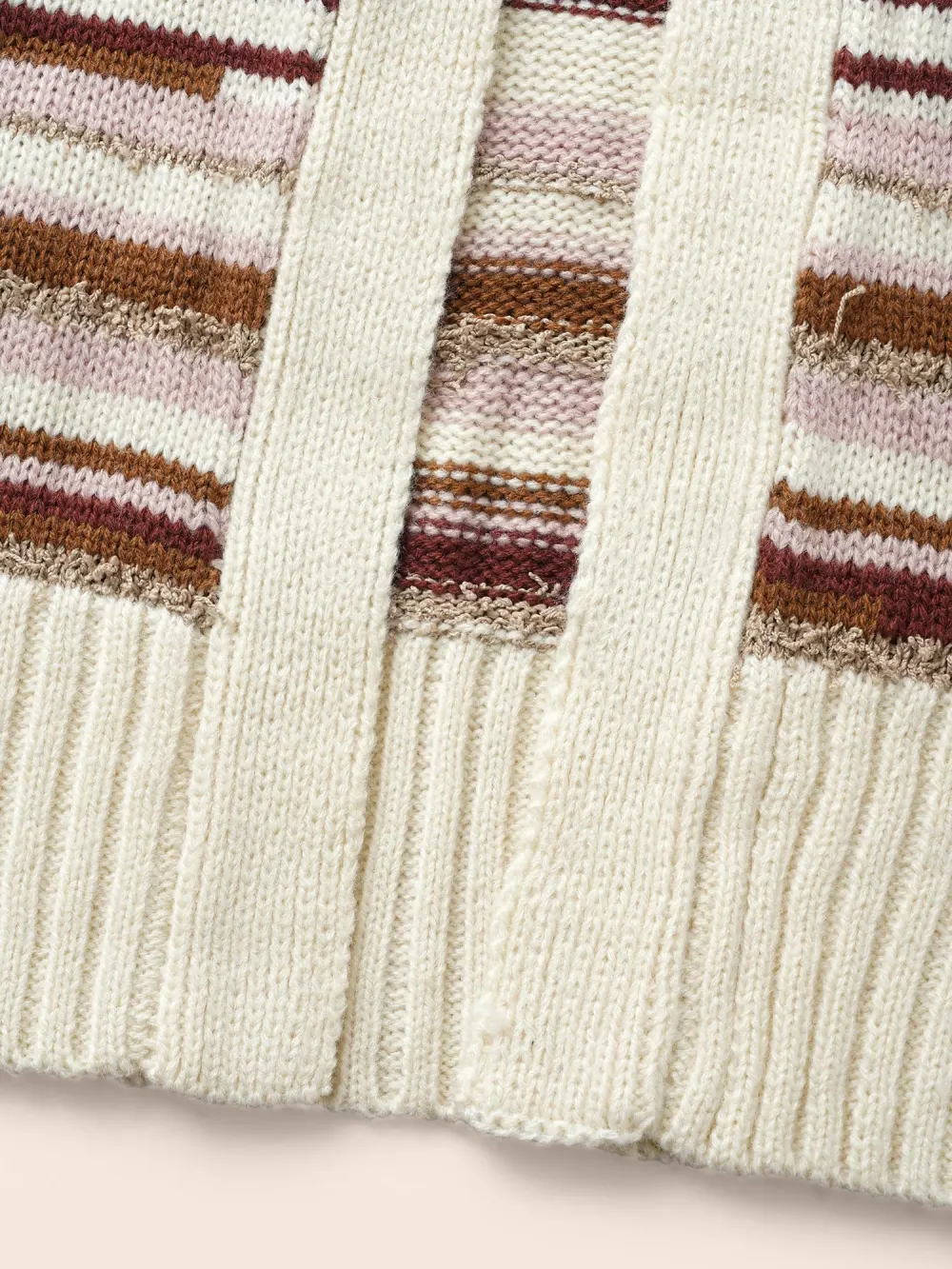 Striped Kimono Collar Pocket Cardigan