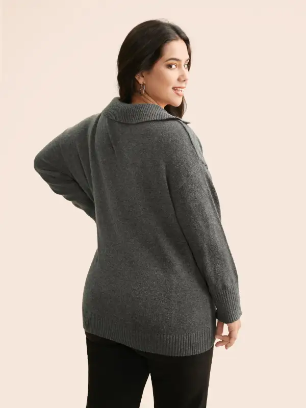 Supersoft Essentials Lapel Collar Wool Pullover