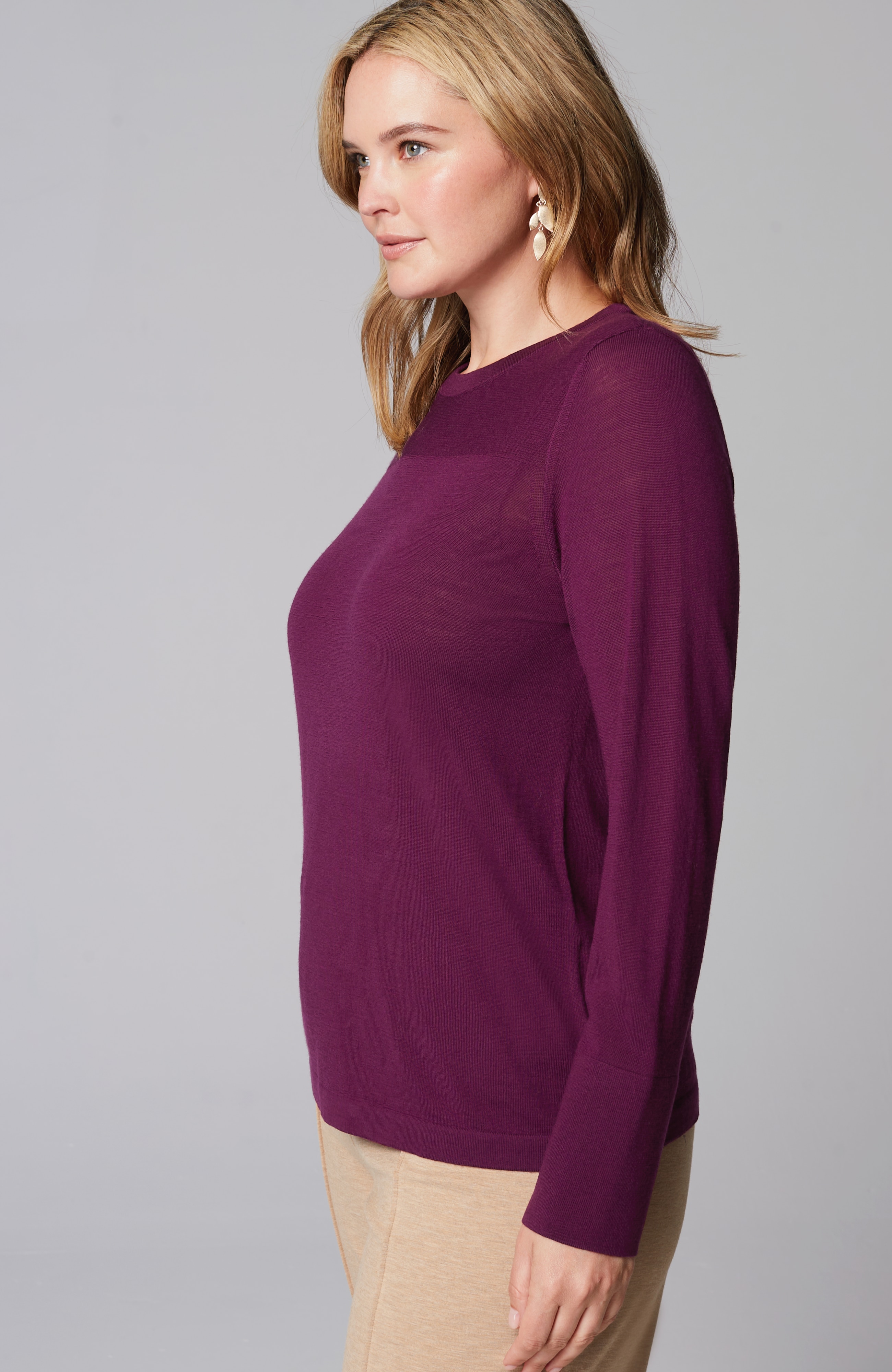 Wearever Textured-Yoke Merino Sweater