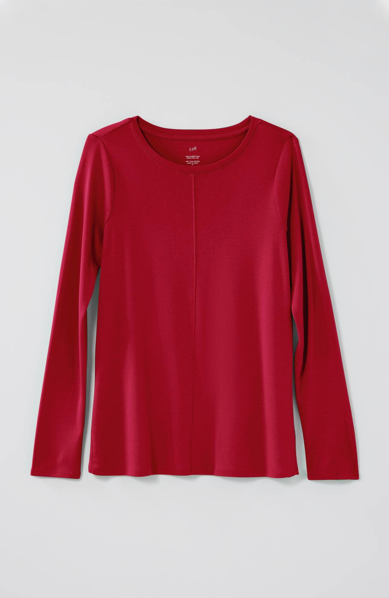 long-sleeve pima crew-neck tee