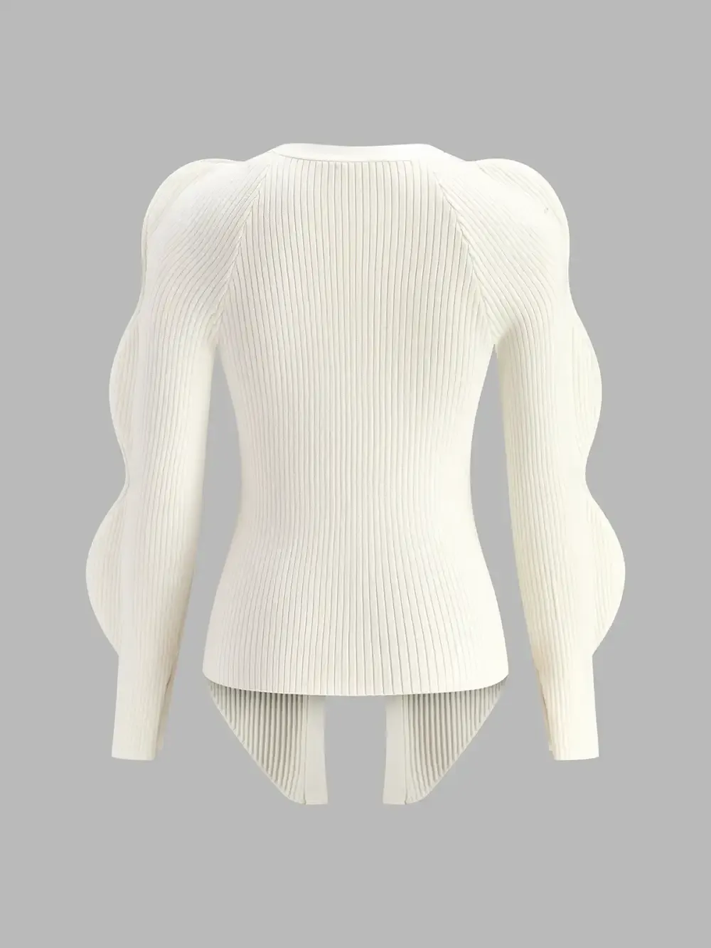 Turn Lock Wave-Sleeve Cardigan