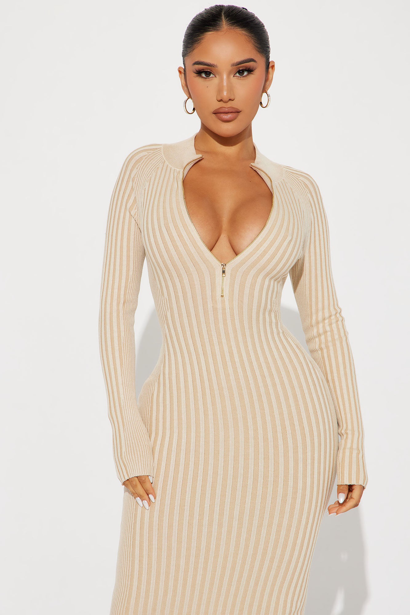 Keeping You Warm Sweater Maxi Dress - Cream