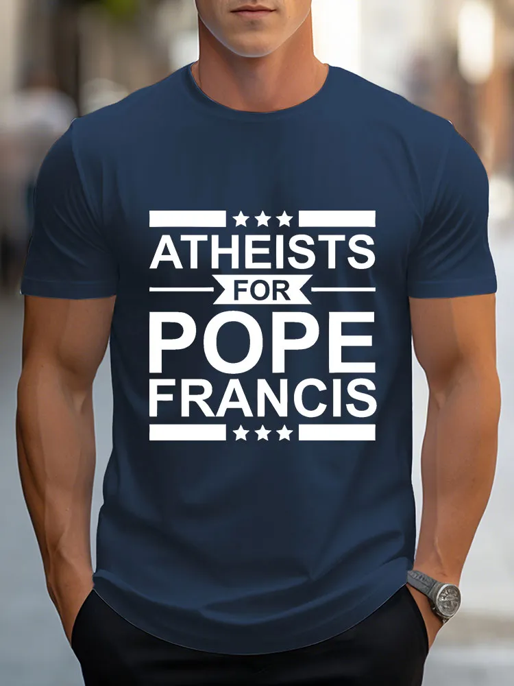 Men's Athests For Pf Print Short Sleeve Round Neck Cotton T-Shirt