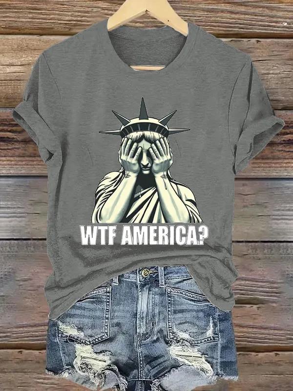 Retro America WTF Print T-Shirt