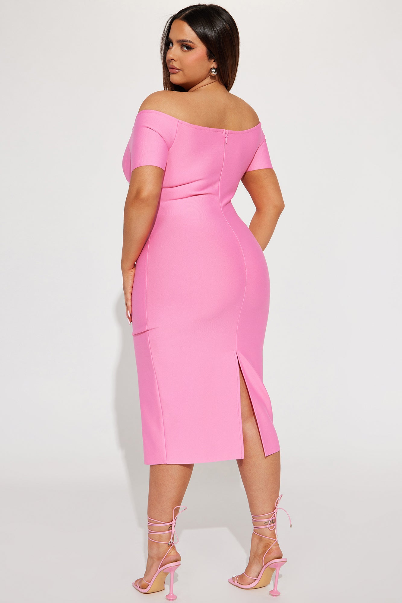 Take It Or Leave It Bandage Midi Dress - Pink