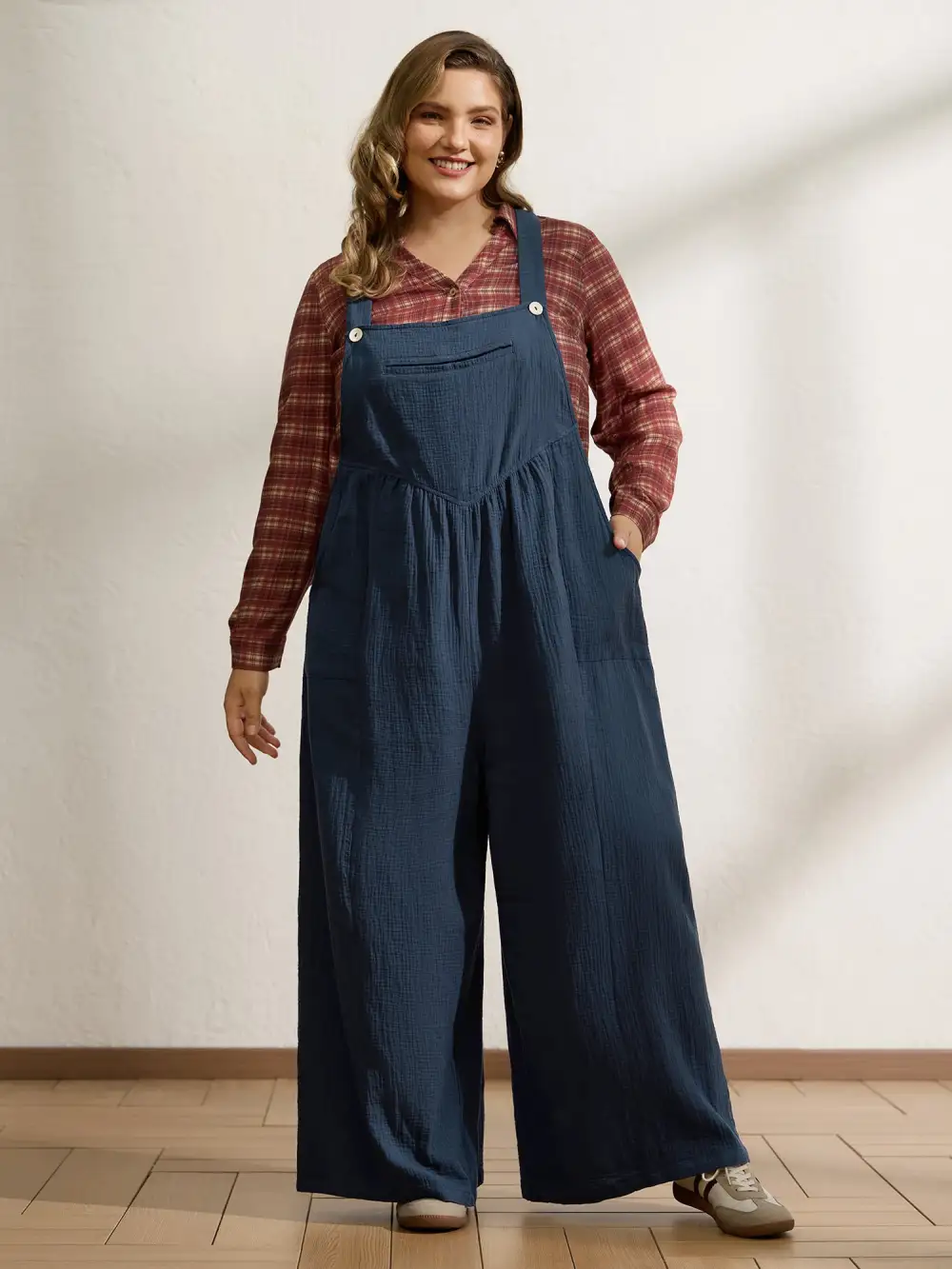 Pure Cotton Adjustable Easy Waist Jumpsuit