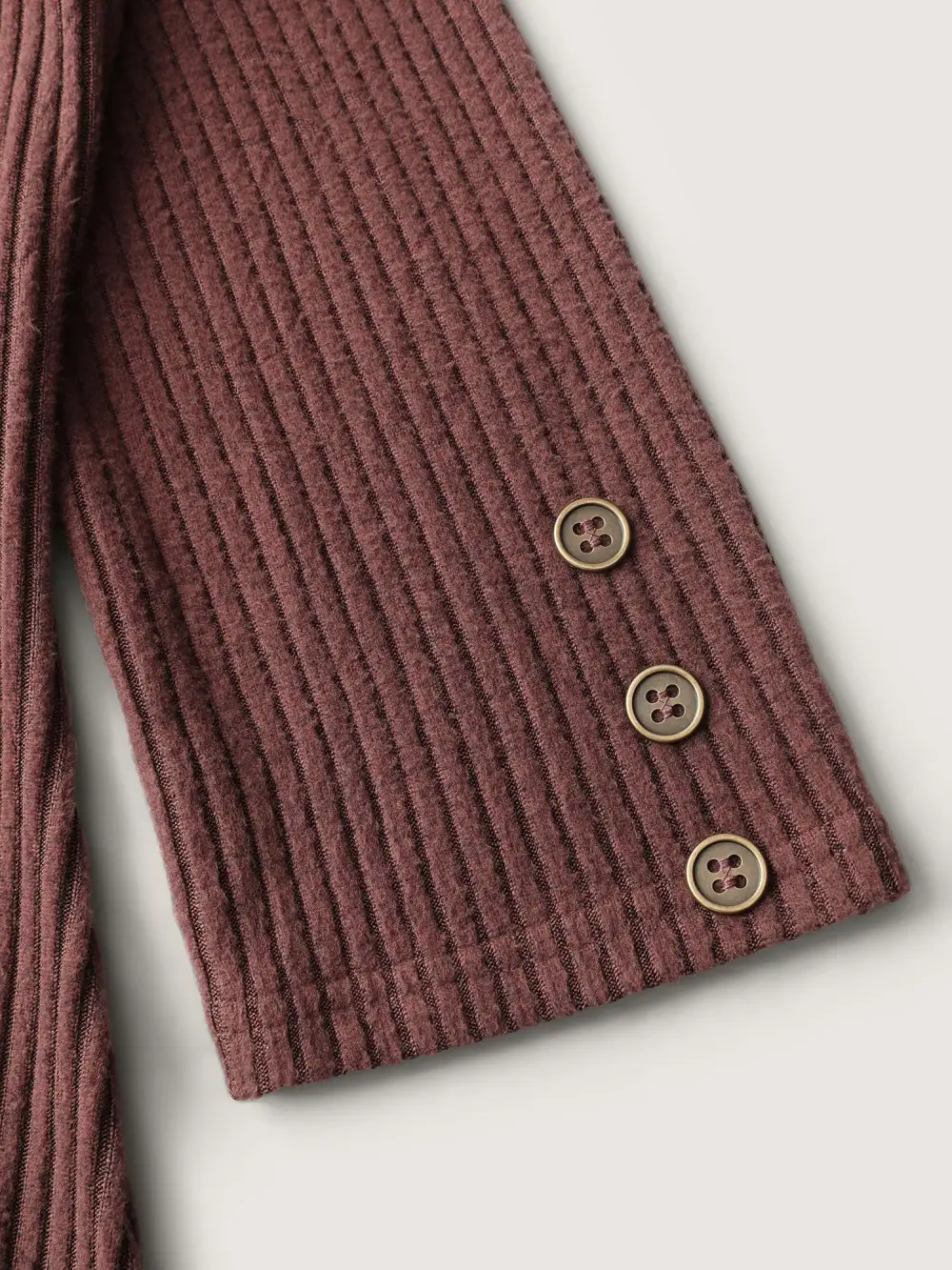 Stretchy Brushed Ribbed Button Detail T-Shirt