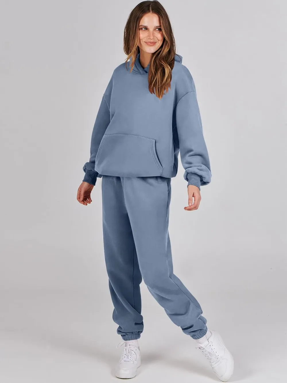 (Clearance Sale $1.99⚡) 2024 Women's Fall Oversized Casual Hoodie Two Piece Sweatshirt Jogging Pants Sweatshirt Set