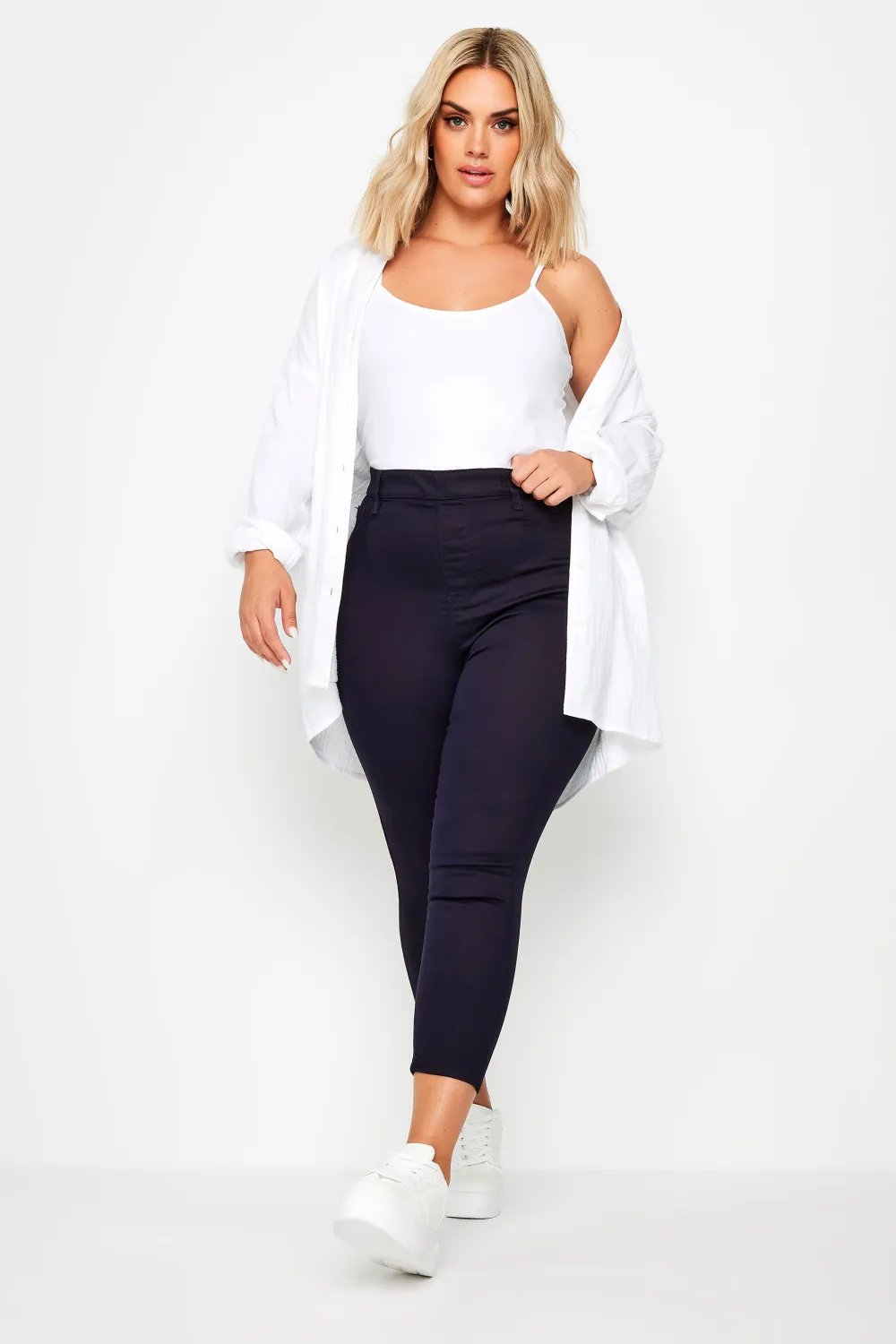 YOURS Curve Rose Pink Cropped Stretch GRACE Jeggings