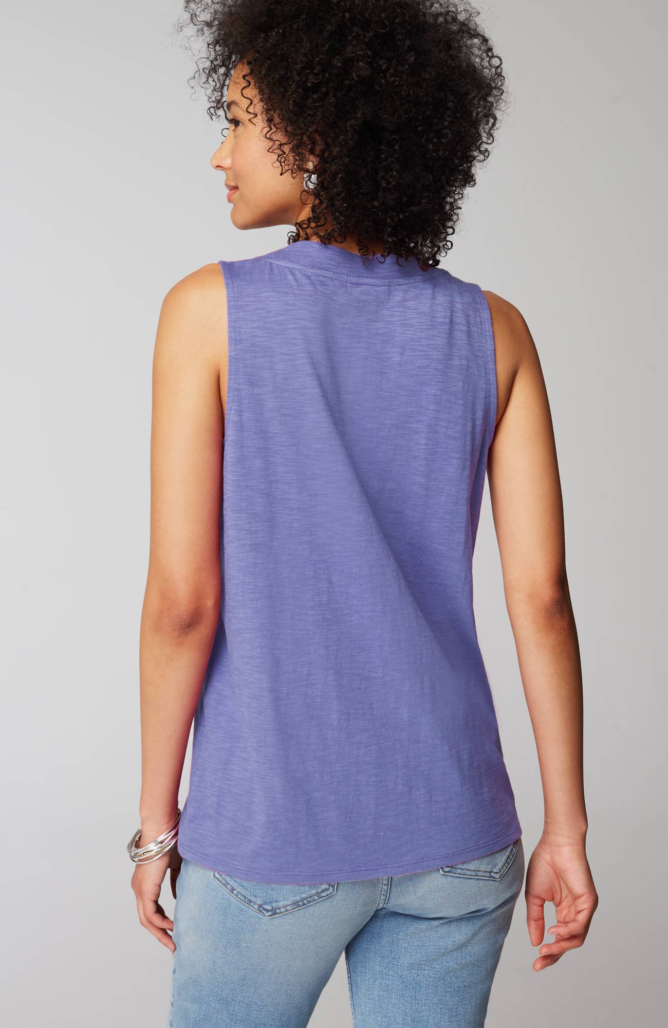 Rib-Trim Henley Tank