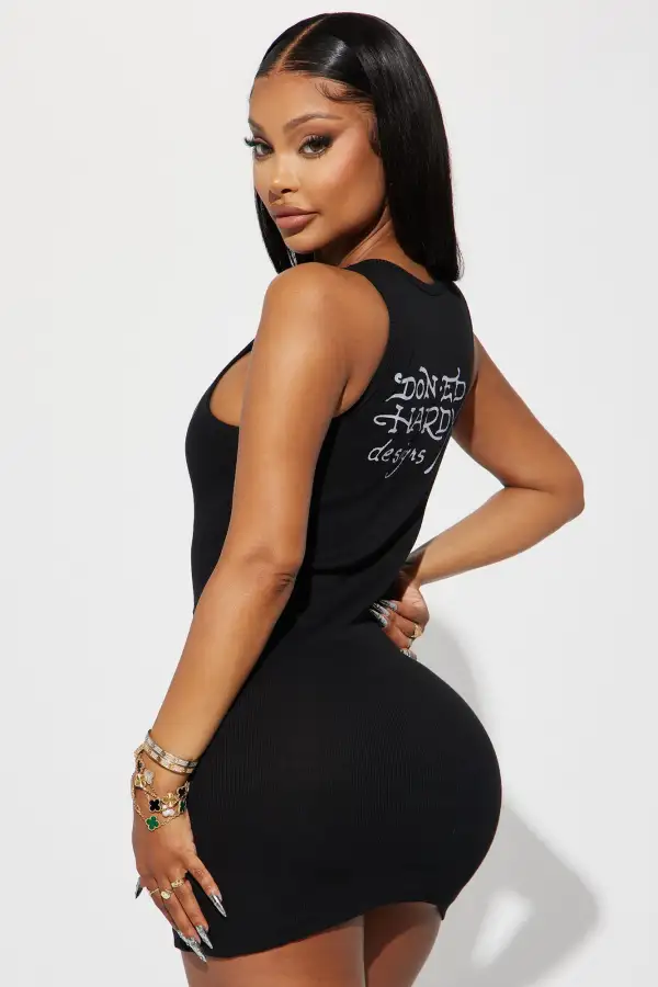 Ed Hardy Mini Dress - Black