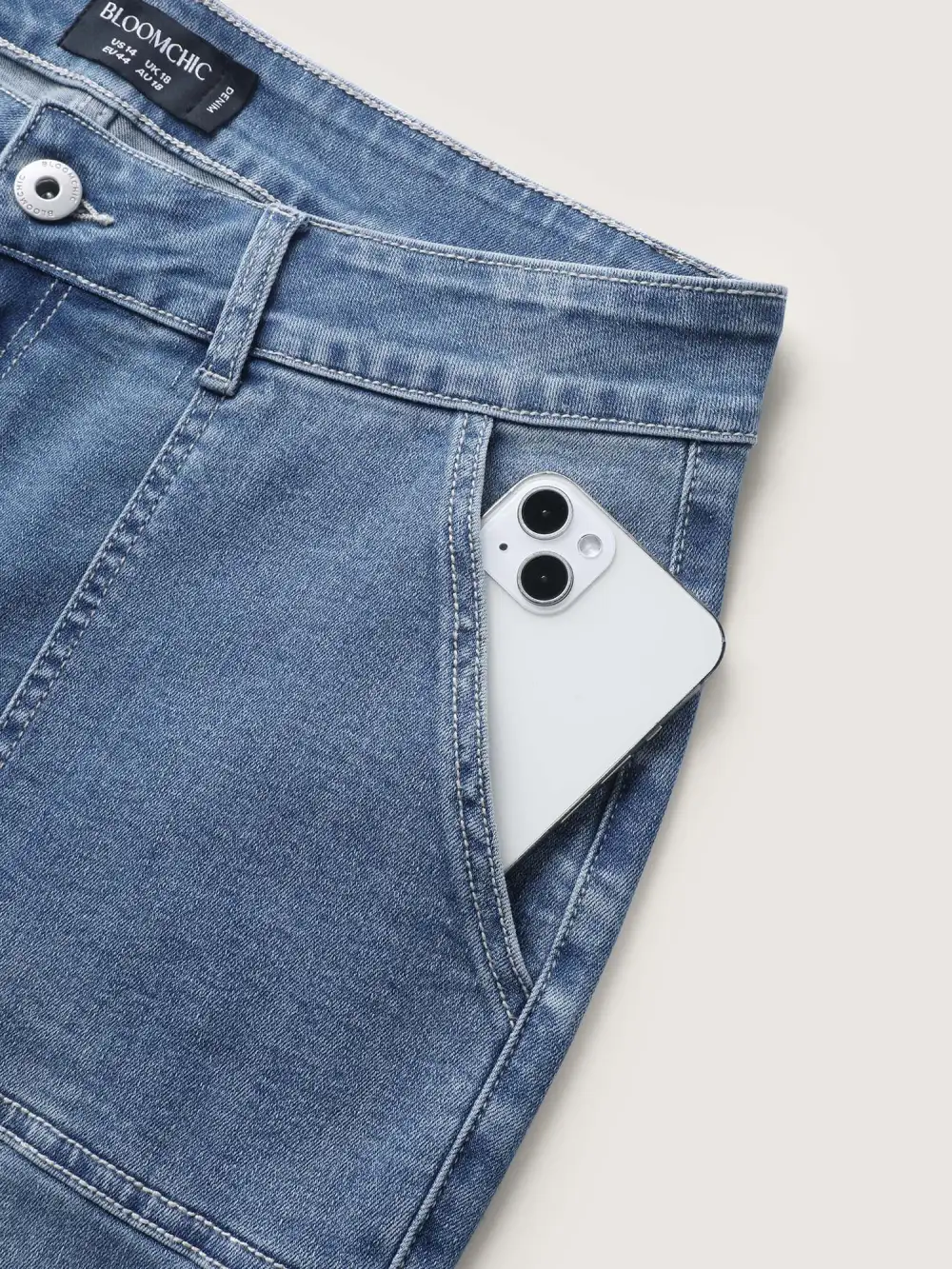 Elastic Waist Skinny-Fit Pocket Jeans