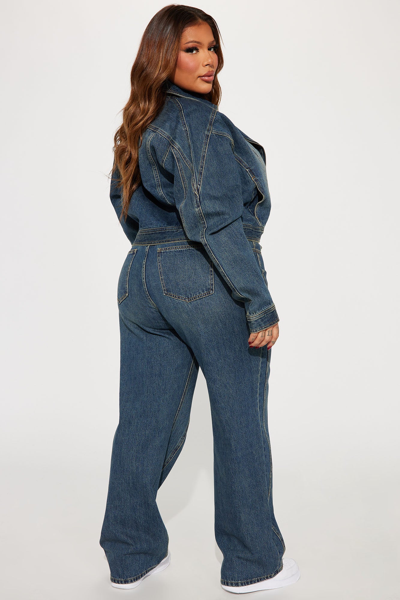 Natalya Denim Pant Set - Dark Wash