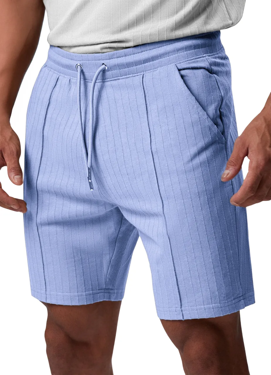 Men's Pleated Stretch Casual Shorts with Side Pockets