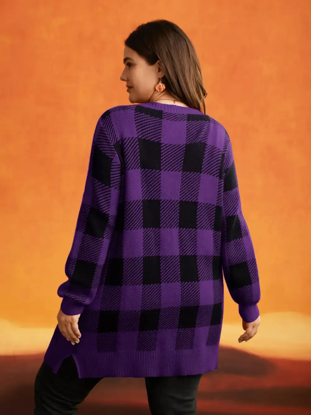 Supersoft Essentials Halloween Plaid Open Cardigan