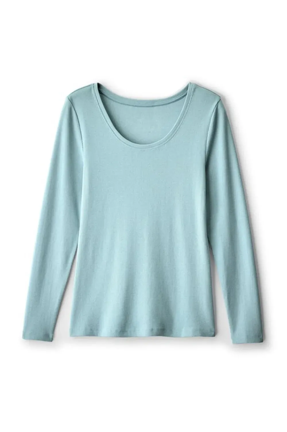 Rib Knit Long Sleeve Scoop Neck Tee