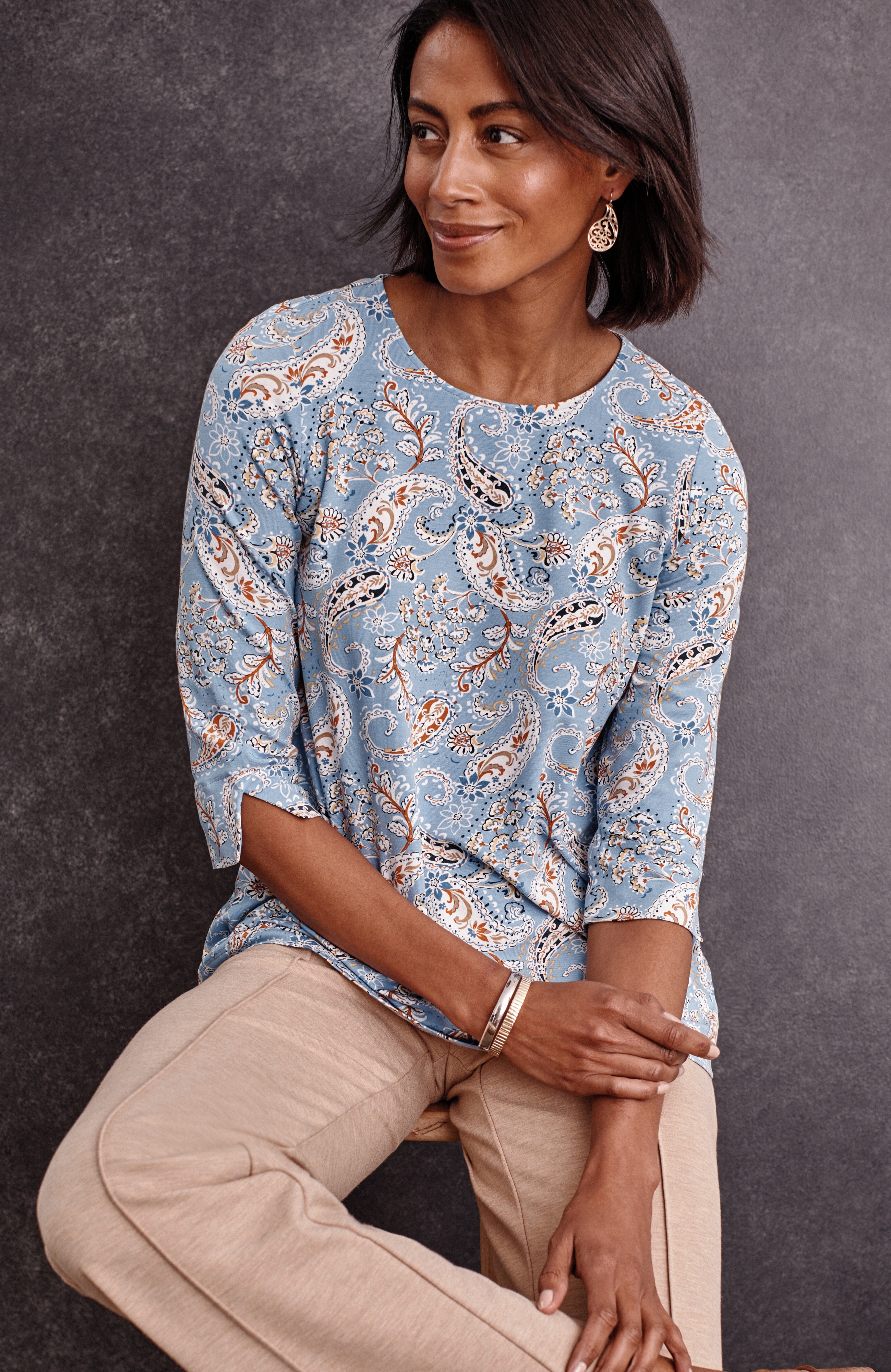 Wearever Ballet-Sleeve Crew-Neck Top