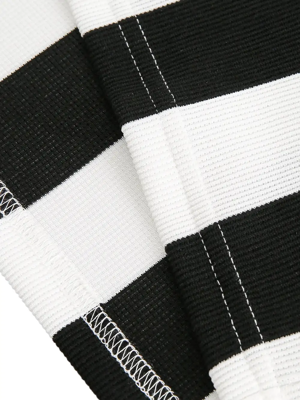 Striped Patchwork Printed Long-sleeved T-shirt