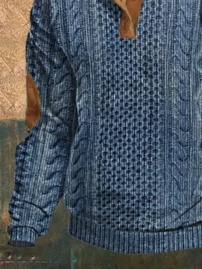 Men'S Casual Retro Print Long-Sleeved Sweatshirt