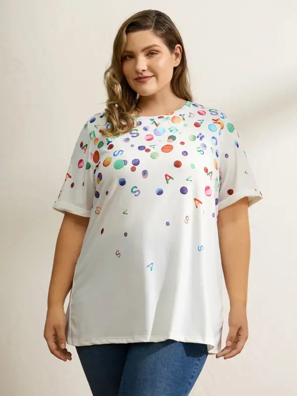 Alphabets Party Round Neck T-Shirt