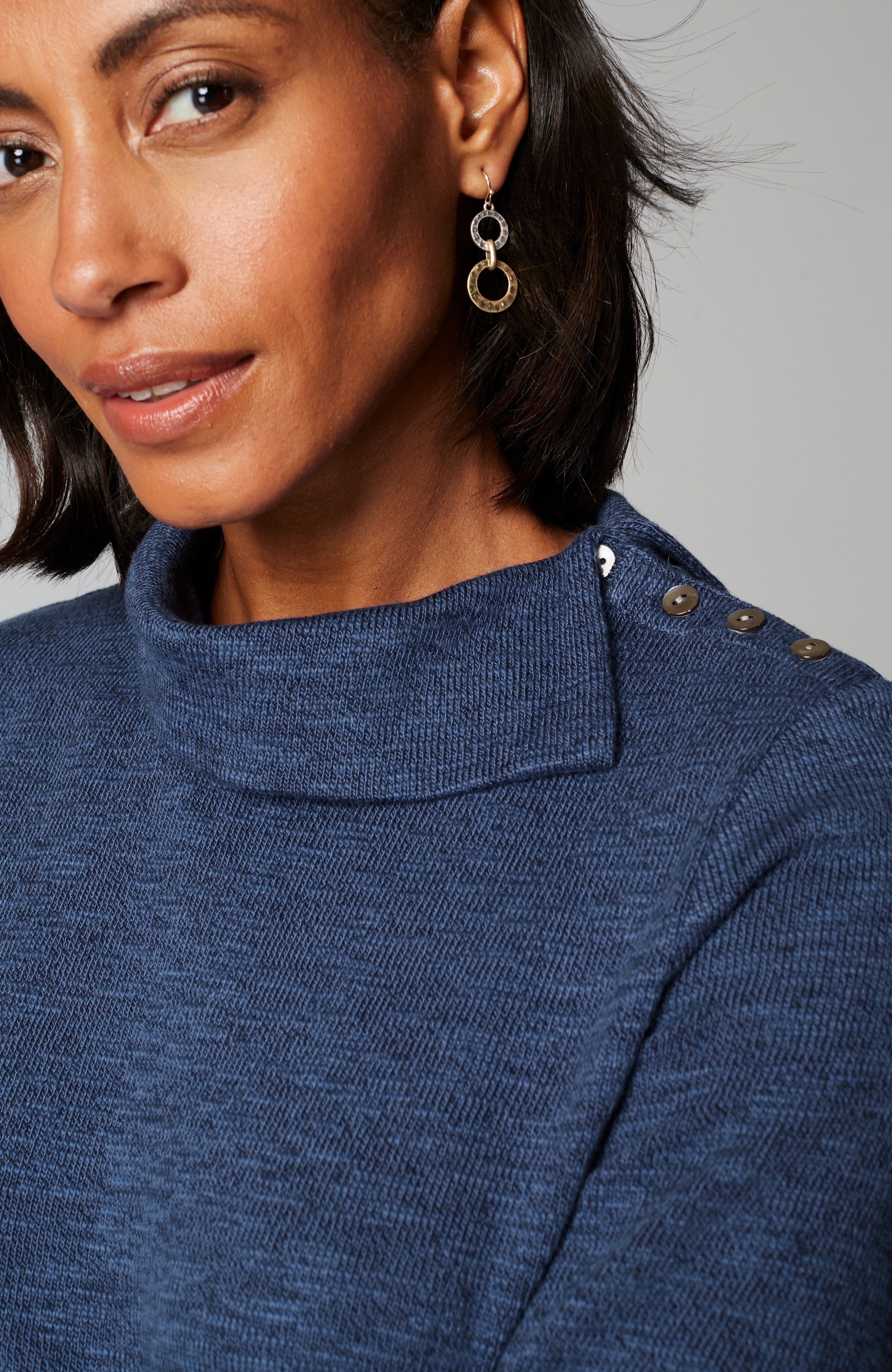 Pure Jill Asymmetrical Cowl-Neck Dress