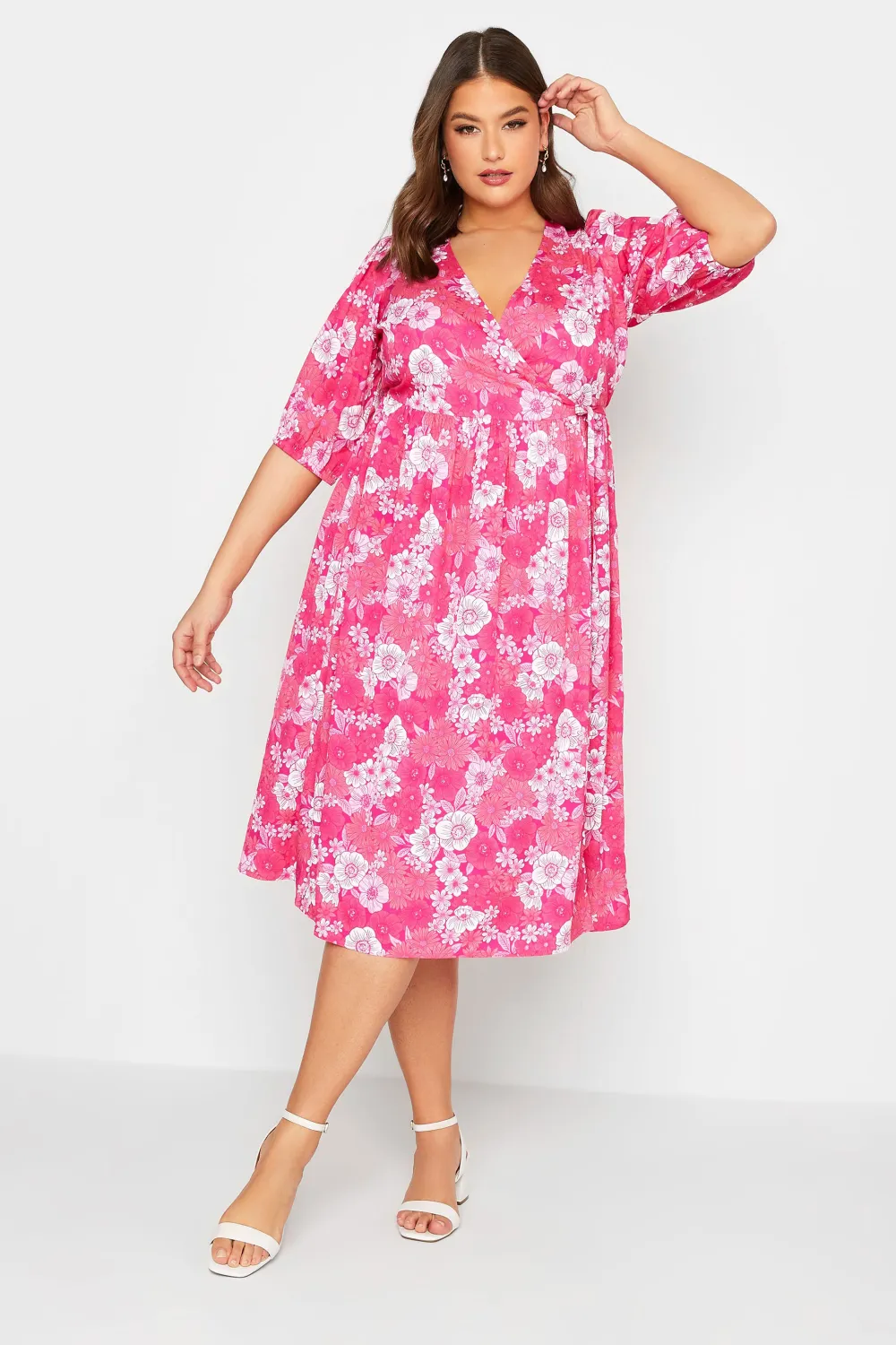 YOURS Curve Green Floral Midaxi Dress