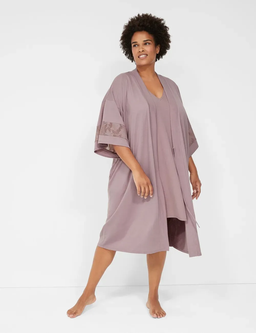 Comfy Cotton Lace Midi Robe