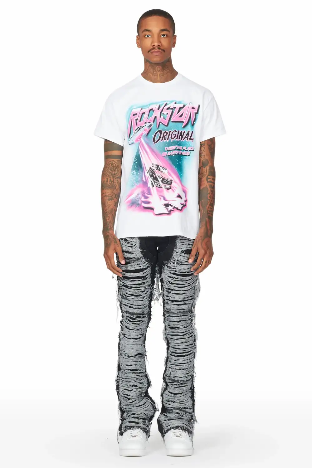 Conrad Black Stacked Flare Jean